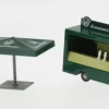 - Ausschankwagen mit Schirm, Bierkästen, Aufsteller und Ausschneidebogen, Ährenbräu, 1:87, Busch