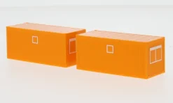 - Baucontainer 2 x 20ft, orange, 1:87, Herpa