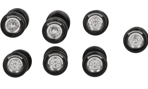 - Radsatz LKW, chrom, Bridgestone, 1:87, Herpa