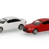 Audi 2er Set: A4, weiss/rot, 2007, 1:87, Herpa MiniKit