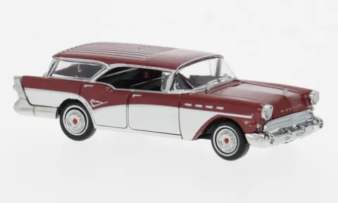 Buick Century Caballero, dunkelrot/weiss, 1957, 1:87, Brekina