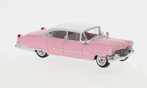 Cadillac Fleetwood, pink/weiss, 1955, 1:87, Brekina