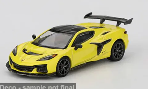 Chevrolet Corvette C8 ZR1, gelb/schwarz, 2025, 1:64, Mini GT