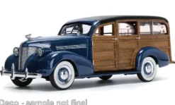 Chevrolet Woody Surf Wagon, dunkelblau/Holzoptik, 1939, 1:18, Sun Star