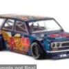 Datsun 510 Wagon KOI V1, blau/Dekor, 1969, 1:64, Mini GT