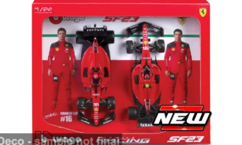 Ferrari 2er-Set: SF-23, 2023, C.Leclerc/C.Sainz, 1:24, Bburago