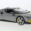 Ferrari 296 GTB, grau/gelb, 1:18, Bburago