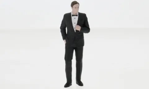 Figur Steve, black/white, 1:24, Atlantic