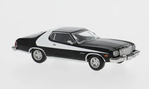 Ford Gran Torino, schwarz/weiss, 1976, 1:87, Brekina