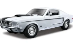 Ford Mustang GT Cobra Jet, weiss/schwarz, 1968, 1:18, Maisto