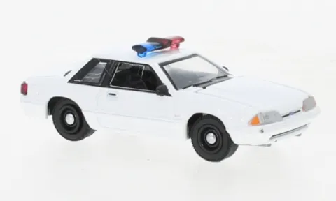 Ford Mustang SSP, weiss, 1987, Police (USA), 1:64, Greenlight