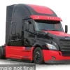 Freightliner Cascadia, schwarz/rot, 2018, 1:64, IXO America