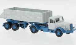 Henschel Hinterkippersattelzug, hellblau/weiss, 1955, 1:87, Wiking