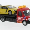 Iveco Daily Transporter, rot/gelb, 1:43, Bburago