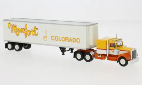 Kenworth W 900 Koffer-SZ, 1977, Monfort, 1:87, Brekina