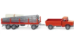 Magirus Gerüstbau-Hängerzug, rot, 1970, 1:87, Wiking