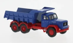 Magirus Jupiter Kipper, blau/rot, 1960, 1:87, Brekina