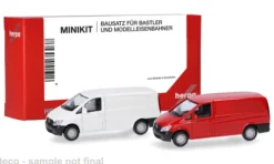 Mercedes 2er Set: Vito Kasten (W639), weiss/rot, 2010, 1:87, Herpa MiniKit