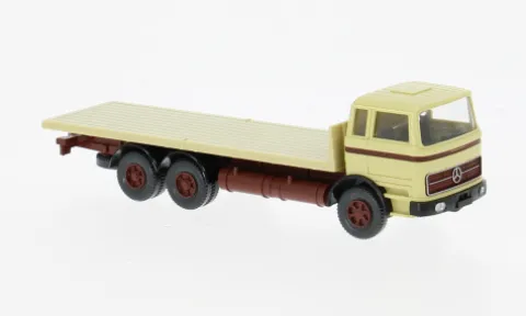 Mercedes Flachpritschen, beige/dunkelrot, 1963, 1:87, Wiking