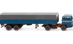 Mercedes Pritschensattelzug, blau/grau, 1968, 1:87, Wiking