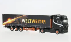 Mercedes Actros 18 L, schwarz, Ferntrans Haas/weltweit, 1:87, Herpa