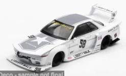 Nissan GTR (R32) LB-Kaido Works TAS, weiss/hellgrau, 2025, 1:64, Mini GT