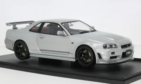 Nissan Skyline R34 GT-R, silber/Dekor, 1:18, Solido