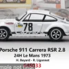 Porsche 911 Carrera RSR 2.8, 24h Le Mans, 1973, #78, H.Bayard/R.Ligonnet, 1:64, Spark