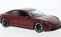 Porsche Taycan Turbo S, dunkelrot, 1:24, Welly
