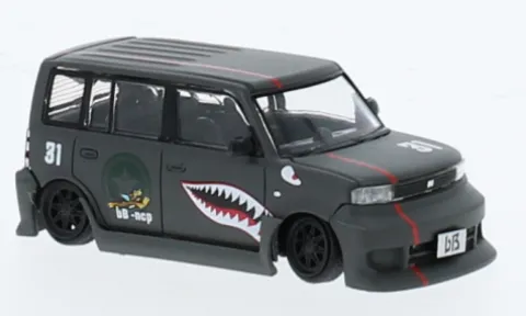 Toyota bB 2000 - ncp31, dunkeloliv/Dekor, 1:64, BM Creations