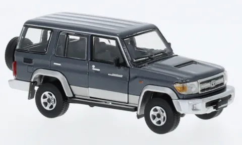Toyota Land Cruiser LC76, dunkelgrau/silber, 1:64, BM Creations