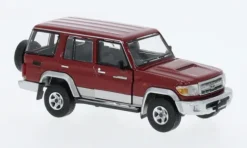 Toyota Land Cruiser LC76, dunkelrot/silber, 1:64, BM Creations
