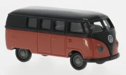 VW T1a Kombi, schwarz/rot, 1950, 1:87, Brekina