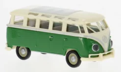VW T1b Samba, hellbeige/grün, 1960, 1:87, Brekina
