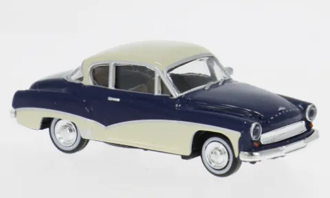 Wartburg 311 Coupe, dunkelblau/hellbeige, 1959, 1:87, Brekina